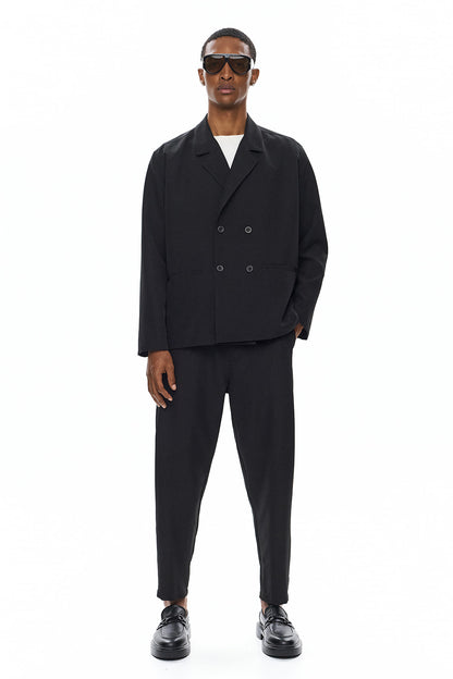 KAGE Double-Breasted Jacket - Black - GEKKOU