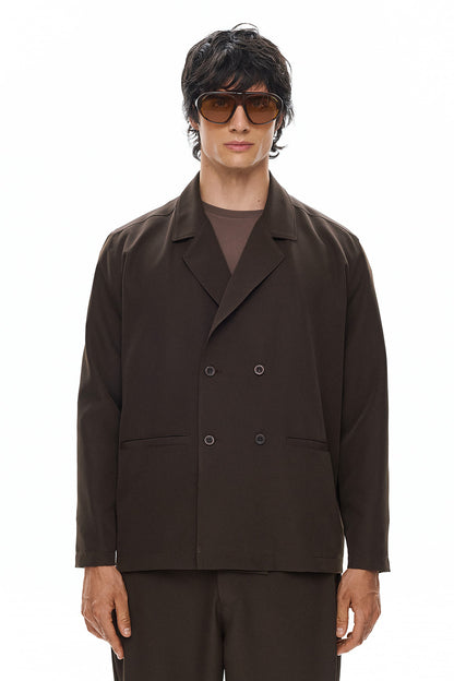 KAGE Double-Breasted Jacket - Brown - GEKKOU