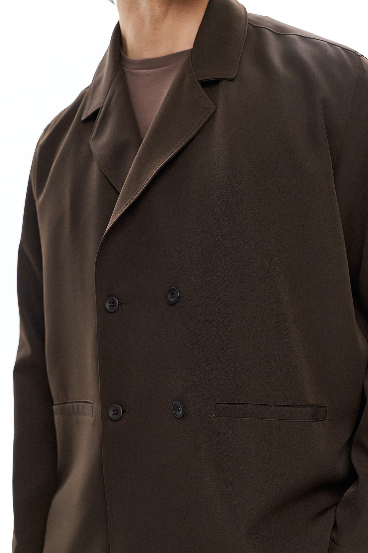 KAGE Double-Breasted Jacket - Brown - GEKKOU