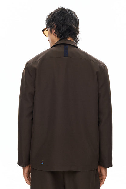 KAGE Double-Breasted Jacket - Brown - GEKKOU