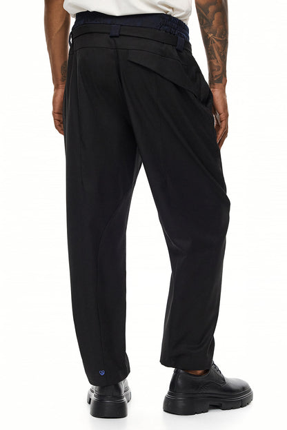 NAGOMI Relaxed Pleated Trousers – Black