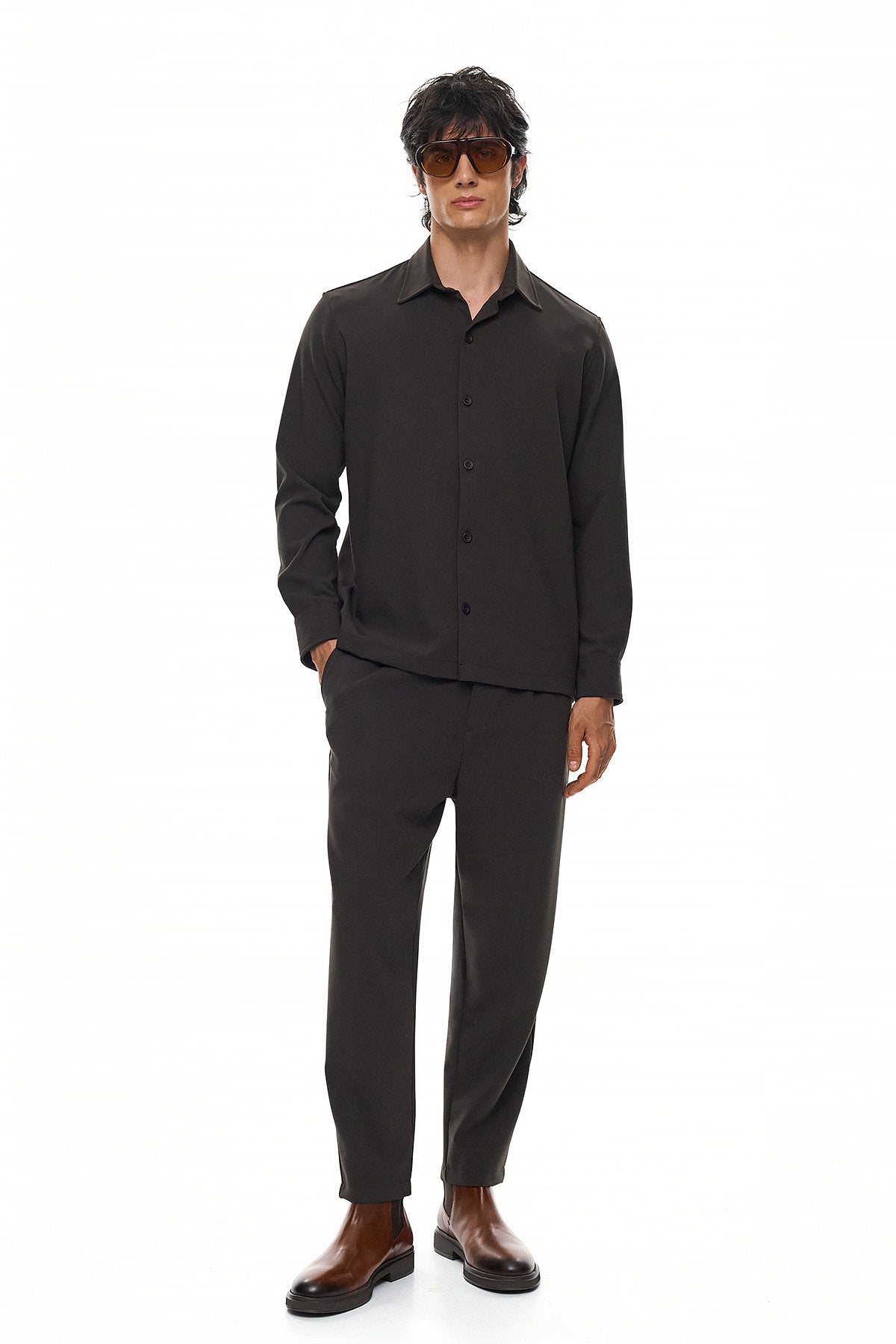 KODO Pleated Trousers – Brown