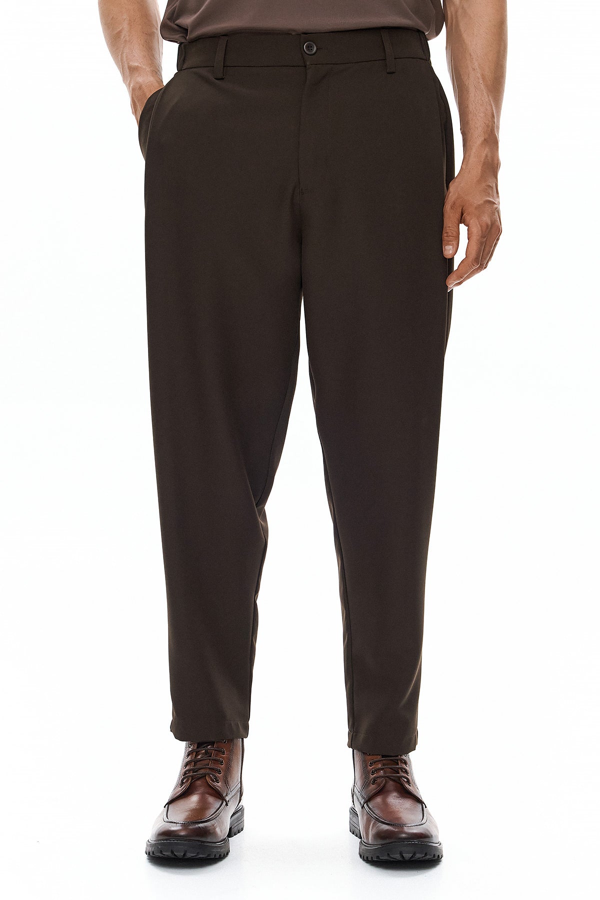 KAGE Tailored Trousers - Brown - GEKKOU