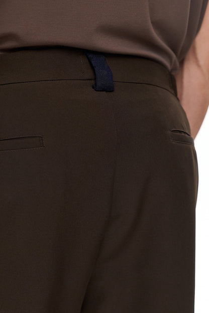 KAGE Tailored Trousers - Brown - GEKKOU