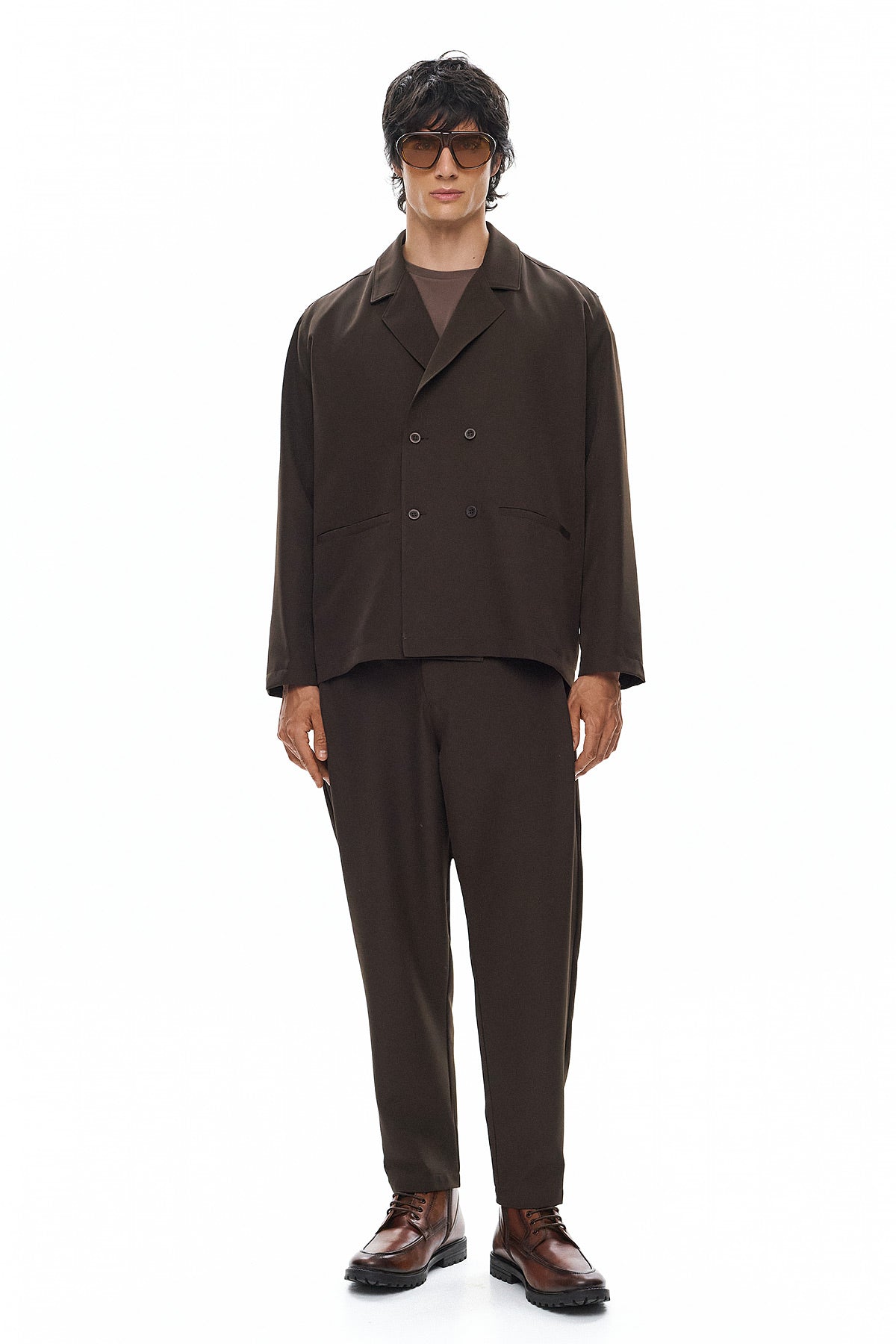 KAGE Tailored Trousers - Brown - GEKKOU