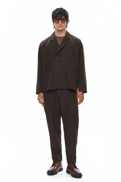 KAGE Tailored Trousers - Brown - GEKKOU
