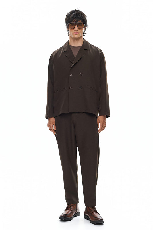 KAGE Tailored Trousers - Brown - GEKKOU