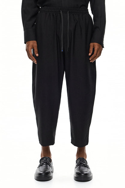 RIN Relaxed Cropped Japan Trousers – Black