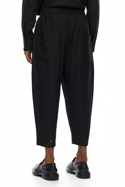 RIN Relaxed Cropped Japan Trousers – Black