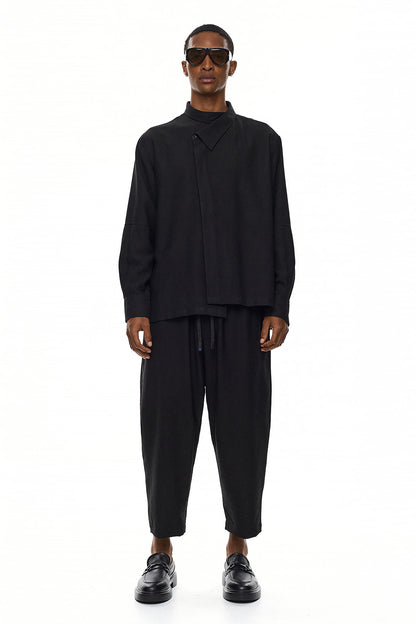 RIN Relaxed Cropped Japan Trousers – Black