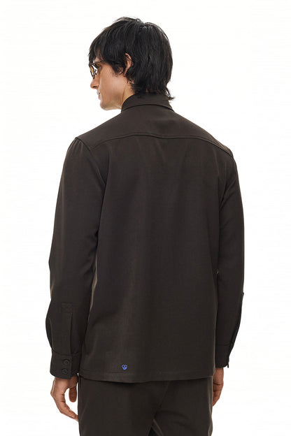 SEIJAKU Relaxed Long-Sleeve Shirt – Brown