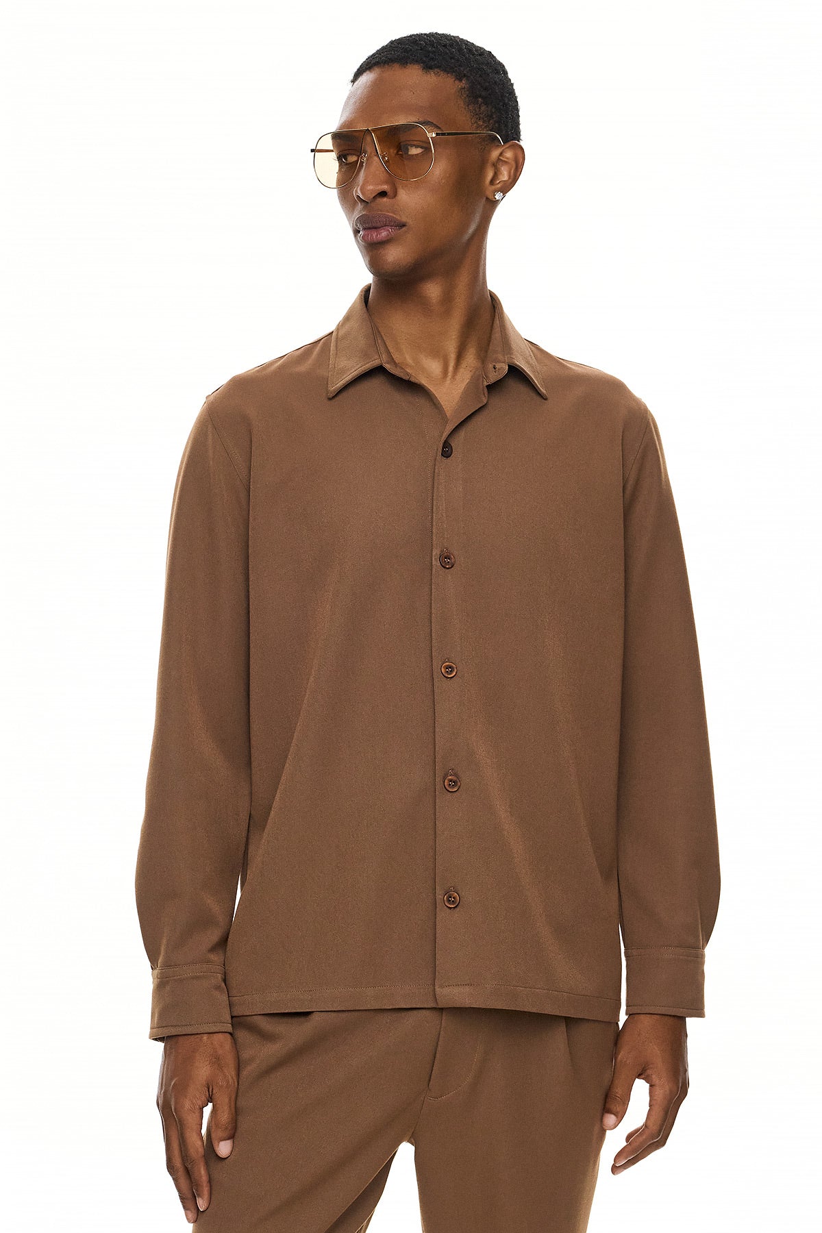 SEIJAKU Relaxed Long-Sleeve Shirt – Camel