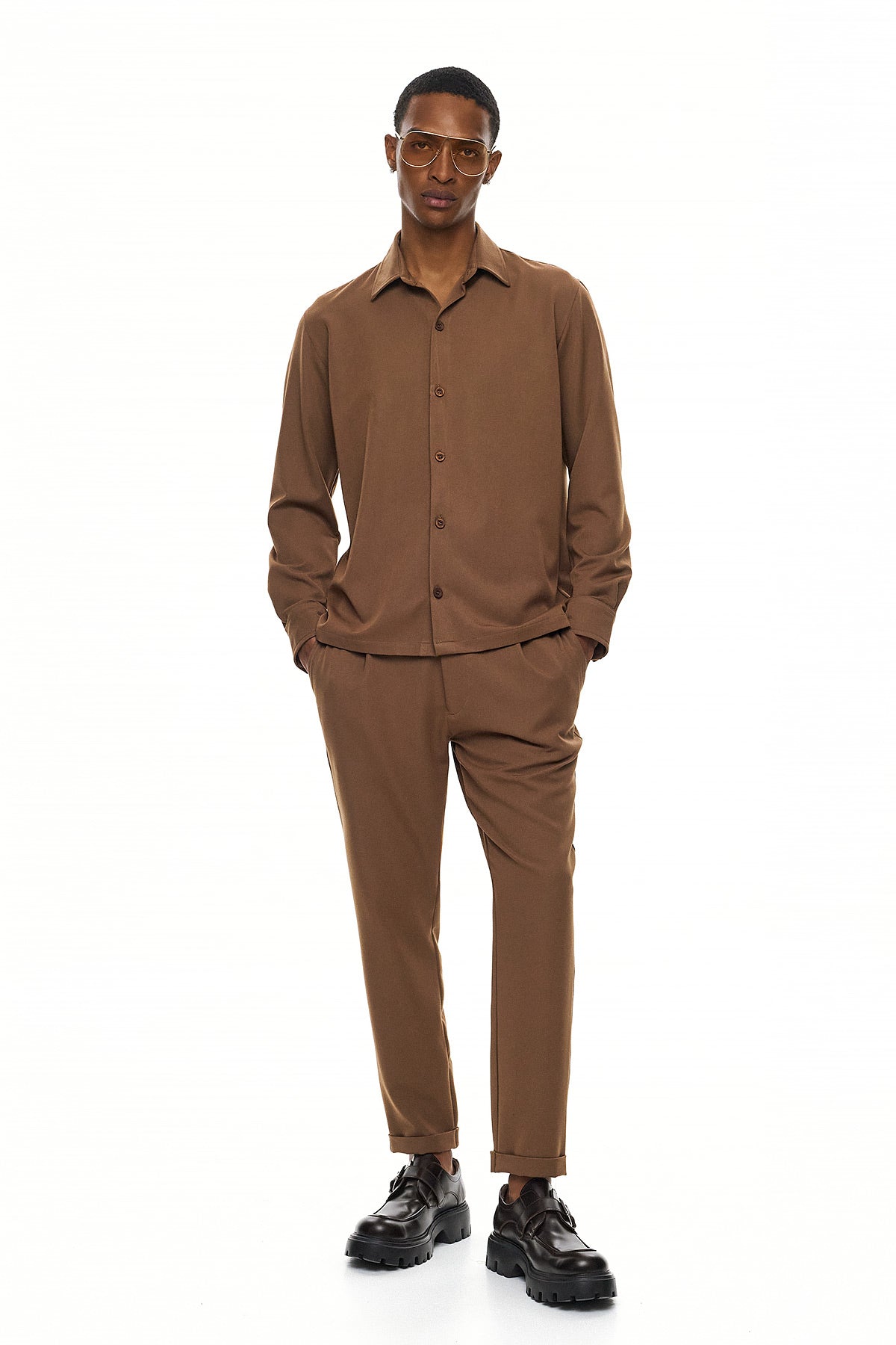 SEIJAKU Relaxed Long-Sleeve Shirt – Camel