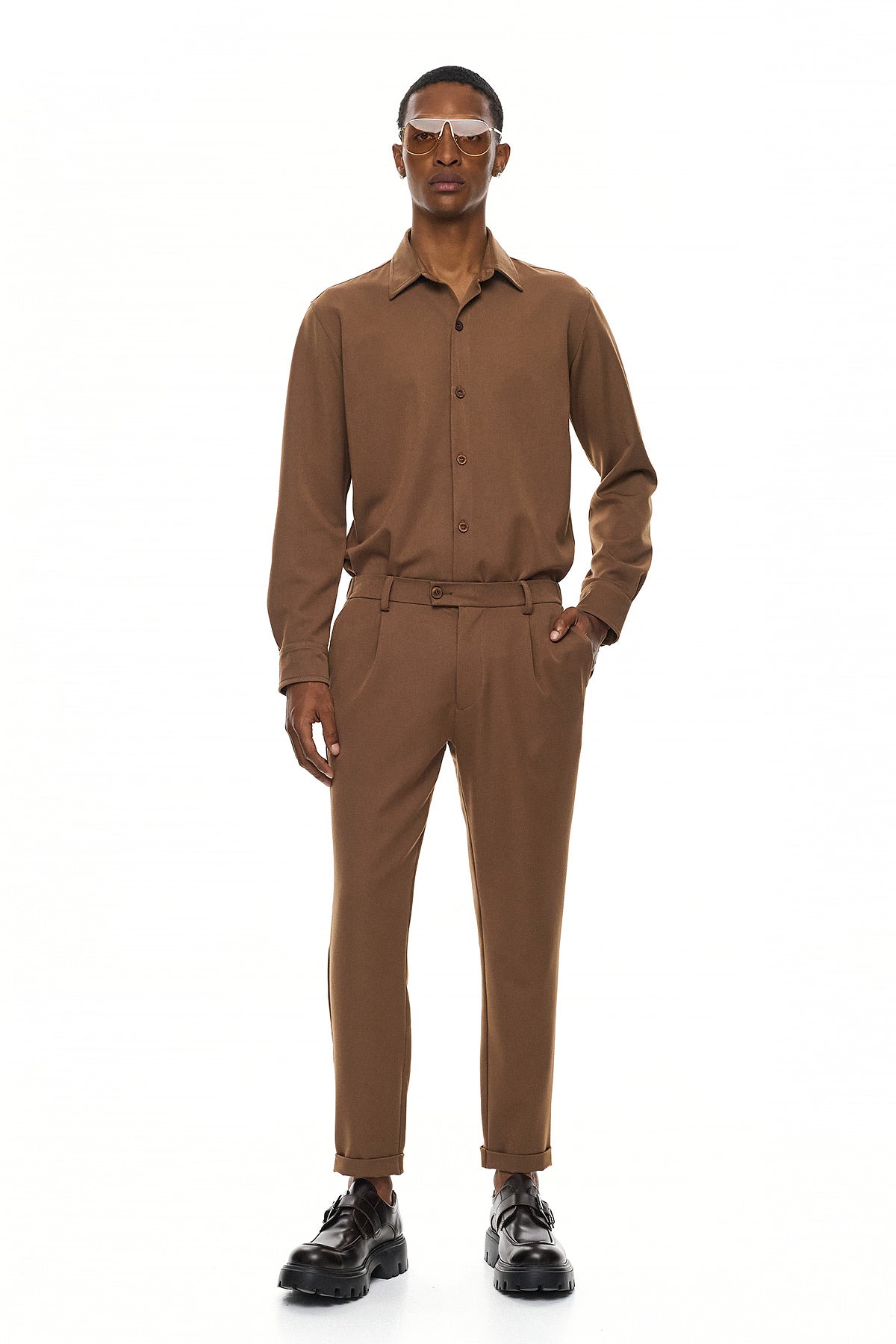 SEIJAKU Relaxed Long-Sleeve Shirt – Camel