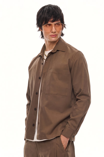 CHŌWA Relaxed Overshirt – Cigar