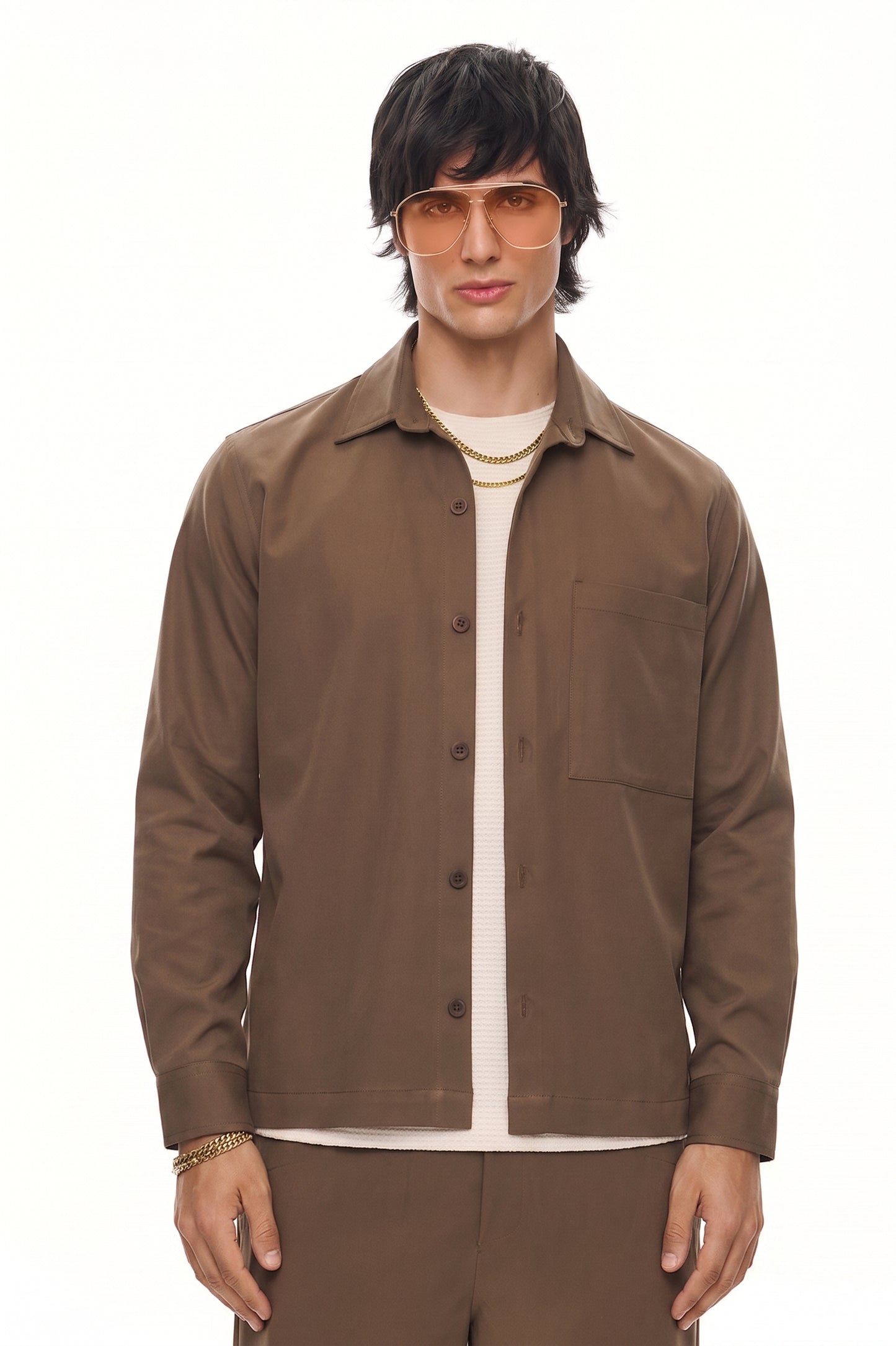 CHŌWA Relaxed Overshirt – Cigar