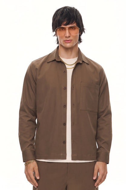 CHŌWA Relaxed Overshirt – Cigar