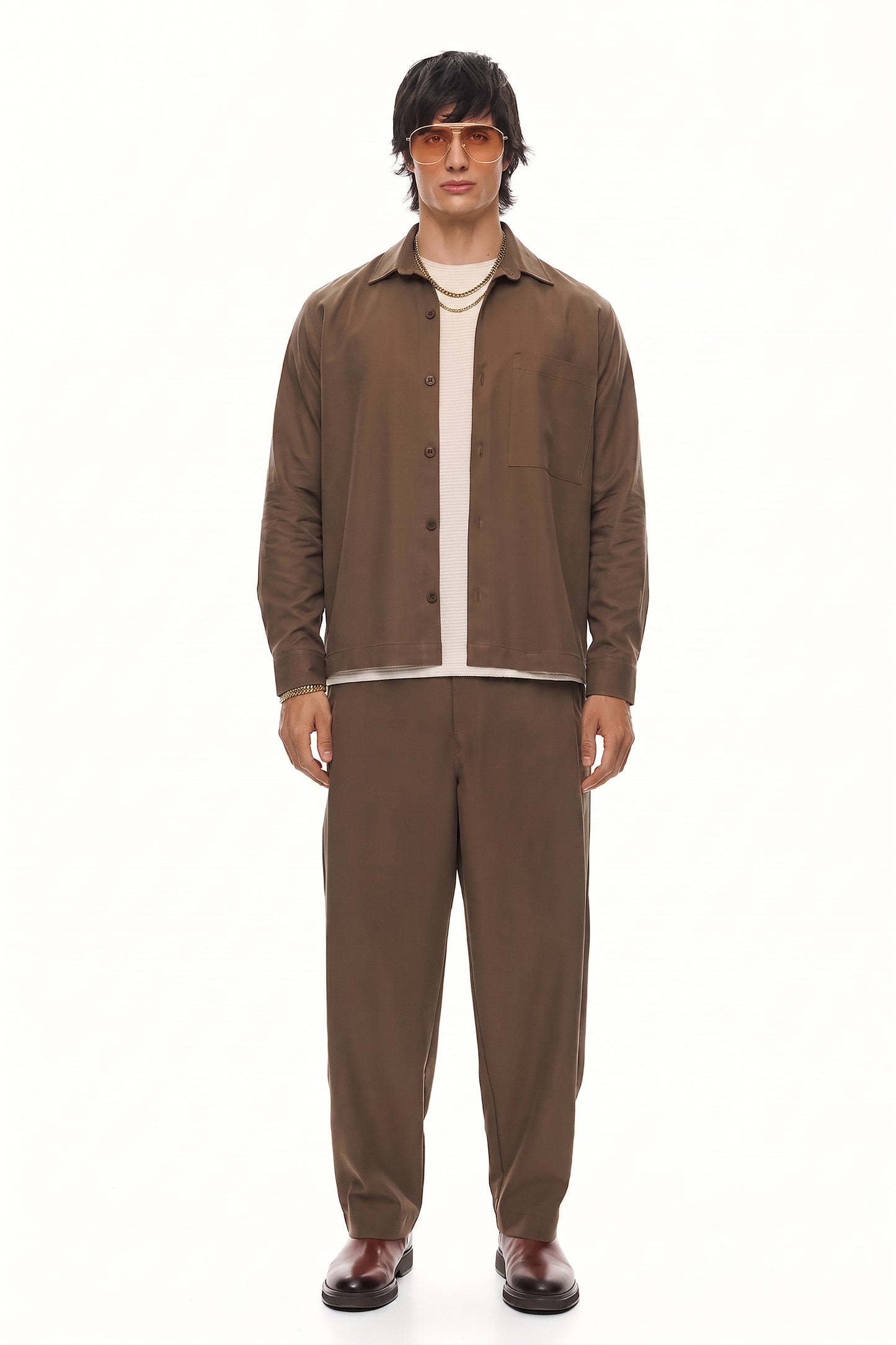 CHŌWA Relaxed Overshirt – Cigar