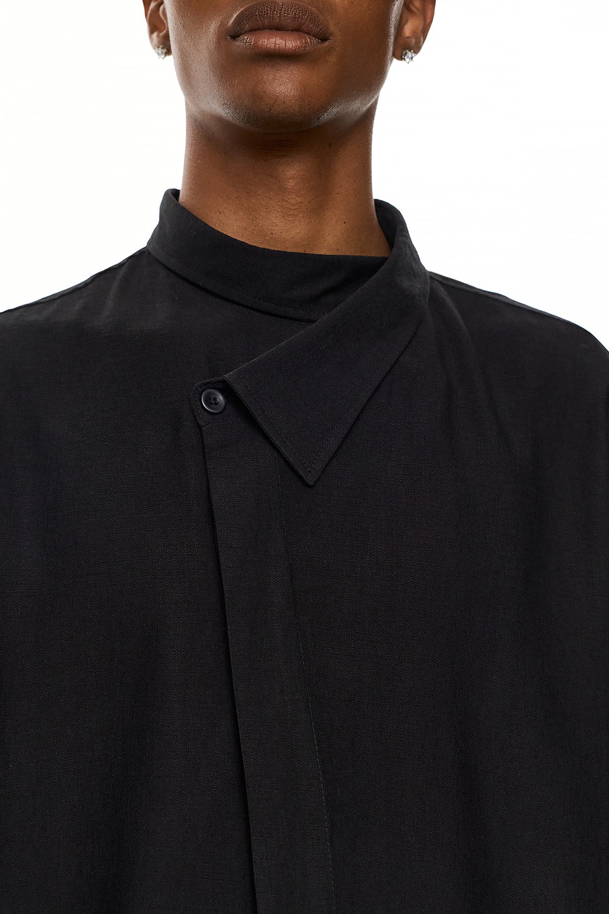 RIN Asymmetric Oversized Shirt – Black