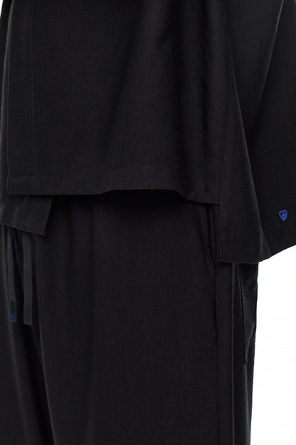 RIN Asymmetric Oversized Shirt – Black